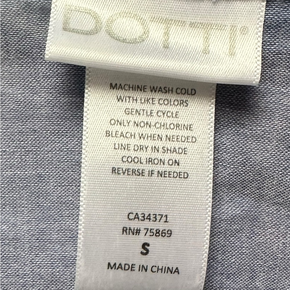 DOTTI Travel Muse Shirtdress Cover-Up – 100% Cotton – Blue – Size S - Picture 10 of 11